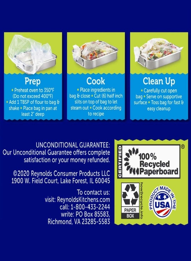 رينولدز أكياس طهي رينولدز للفرن، حجم كبير للحوم والدواجن (حتى 8 أرطال)، 5 علب (3 عبوات) 15 كيسًا إجمالاً - Image 2